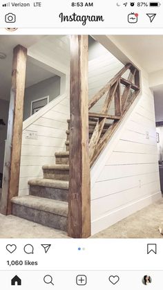 the stairs in this house are made out of wood