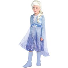 pYour little one will bring Elsa's magical powers to life in the Act 2 Elsa Costume for kids! Like Elsa's outfit in Disney's iFrozen 2-i movie this costume features a long sleeve blue dress with two sheer mesh back panels and decorative velvet detailing on the shoulders. With a printed waist sash and a faux crystal trim at the hem of the dress your child will sparkle and shine wherever they go. Review the size chart for additional sizing information. Shoes and wig not included.-p pbFrozen 2 Chil Kids Elsa Costume, Elsa Costume For Kids, Elsa Frozen 2, Elsa Outfit, Frozen Costumes, Elsa Frozen Costume, Frozen 2 Elsa, Outfit For Kids, Elsa Costume