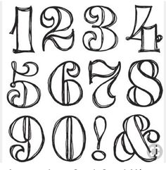 the letters and numbers are drawn in black ink