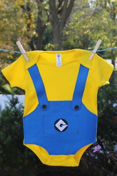 Lil One-Eyed Minion Onesie One Eyed Minion, Baby Clothing, Overall Shorts, Minion, How To Introduce Yourself, Baby Gifts