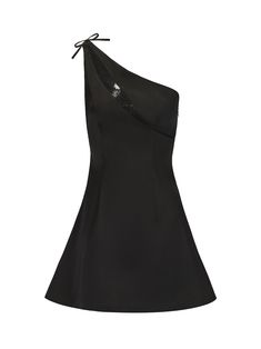 The Liza Dress  is a statement piece that blends modern elegance with a bold, asymmetrical design. Made from stretch satin fabric, its sloping shoulder cut showcases the graceful lines of the shoulders and neck, adding a fashion-forward, asymmetrical aesthetic. The chest features hand-embroidered, high-quality strand lace, offering both visual and tactile luxury with its intricate, three-dimensional patterns. A translucent effect adds a subtle hint of sensuality, making the dress both noble and alluring.   Crafted from stretch satin fabric for a sleek, elegant look.  Asymmetric sloping shoulder design highlights the shoulders and neck.  Hand-embroidered strand lace adds a luxurious, three-dimensional texture.  Subtle translucent effect exudes sensuality while maintaining sophistication.  C Asymmetrical Aesthetic, Stretch Satin Fabric, Happy Clothes, Lingerie Outfits, Shoulder Cut, Dresses By Length, Stretch Satin, Asymmetrical Design, Shoulder Design