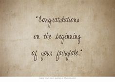 a piece of paper with the words congratulationss on the beginning of your marriage written in cursive writing