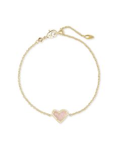 Kendra Scott Bracelet, Gold Chain Bracelet, Rose Gold Quartz, Heart Chain, Pink Jewelry, Gold Bracelet Chain, Asymmetrical Design, Kendra Scott Jewelry, Quartz Rose