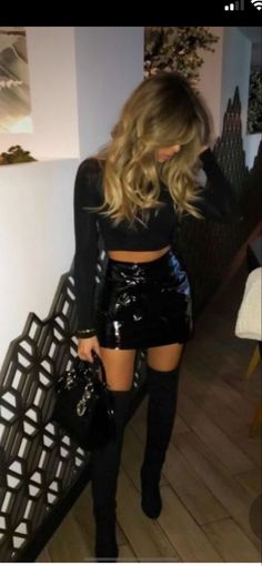 2 Piece Skirt Outfit, Black Leather Skirt Outfit, New Years Eve Outfit, New Year’s Eve Outfit, Rare Features, Leather Skirt Outfit, New Years Outfit, Eve Outfit, Eve Dresses