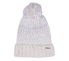 Top off your winter look with cozy comfort wearing Skechers Slub Knit Ivory Pom-Pom Beanie. This plush knit winter hat features faux pearl and pom-pom detail, cuffed hem, and a Skechers rose gold logo label. | Skechers Women's Slub Knit Ivory Pom-Pom Beanie | 64% Acrylic, 30% Nylon | Plush knit ombre winter hat with faux pearl and pom-pom detail | Skechers logo rose gold label Knit Winter Hat, Logo Rose, Summer Clearance Sale, Rose Gold Logo, Beanie Style, Summer Clearance, Logo Label, Skechers Women, Comfort Wear