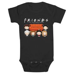 Chandler wants to know, "Could this officially licensed Friends style BE any cooler?" Head to Central Perk with your favorite friends and relive the beloved '90s sitcom and its many fun stories! No one will think your baby is the "smelly cat" while rocking this Friends Couch Crew Chibi Graphic bodysuit featuring your favorite characters Rachel, Ross, Monica, Joey, Chandler, and Phoebe with the series' famous Central Perk orange couch. Friends Theme Nursery, Friends Baby Announcement, Orange Couch, Graphic Onesies, Apple Watch Bands Fashion, 90s Sitcoms, Smelly Cat, One Piece Clothing