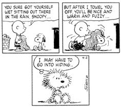 a comic strip with two dogs talking to each other