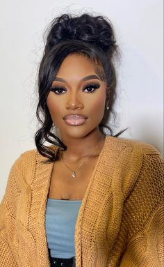 Birthday Makeup Looks, Natural Glam Makeup, Prom Eye Makeup, Soft Makeup Looks, Makeup For Black Skin, Brown Skin Makeup, Soft Glam Makeup, Glam Makeup Look, Brow Pomade