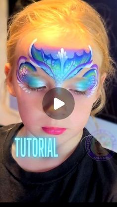 Mermaid Face Paint, Princess Face Painting, Face Painting Tutorials, Face P, Butterfly Face, Face Painting Easy, Fairy Hair, Glitter Tattoo