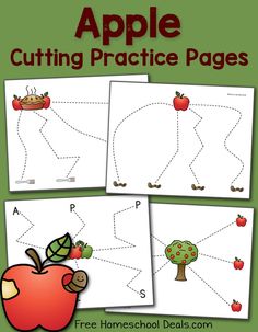 the apple cutting practice pages for preschool