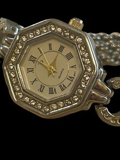 Vintage Chain Bracelet Watch With a Ladybug Charm and a Butterfly Charm and Rhinestones Signed P - Etsy Silver Bling Jewelry And Watches As Gift, Bling Metal Diamond Watch As Gift, Gift Metal Diamond Watch With Bling, Elegant Metal Watches With Bling, Gift Diamond Bling Watch, Elegant Embellished Metal Watches, Metal Watches With Rhinestones, Elegant Metal Watch With Rhinestones, Elegant Metal Watches With Rhinestones