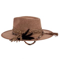 Description -Material: Wool Felt -Rustic frayed fabric hat band -Brim 3 3/4" -Crown 4 1/2" -Beaded Hat Band with Feather -Chinstrap This felt fedora doesn't come with any moonshine but they'll be blackbirds singing your praises in the dead of night as the moon shines on your luxurious American Hat Makers Moonshine. This hat features a beautiful frayed fabric hat band complimented by a prayer beaded hat band. This combined with a tasteful silhouette makes this hat the gem of any occasion and ever White Fedora Hat, White Fedora, Womens Fedora Hat, Blackbird Singing, American Hat Makers, Beaded Hat Bands, Womens Fedora, Wide Brim Fedora, Beaded Hat