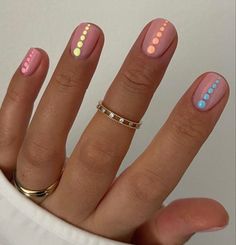 Bad Nails, Halloween Baskets, Amazing Nails, Simple Gel Nails, Summery Nails, Basic Nails, Dots Nails, Nail Style