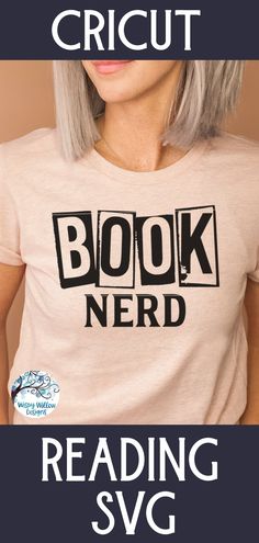 a woman with grey hair wearing a t - shirt that reads read more books reading svg