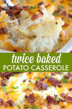 twice baked potato casserole with bacon and cheese