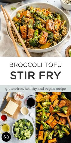 broccoli tofu stir fry with text overlay