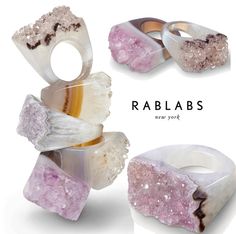 Wear A Real Rock On Your Finger. Natural Agate Druze Rings From Rablabs of New York. Hip Jewelry, Funky Rings, Edgy Accessories, Jewels Rings, Unusual Jewelry, Resin Ring, Rock On, Gems And Minerals, The Rings