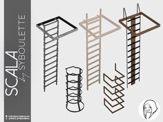 several different types of ladders are shown in this graphic art work, including one for the staircase