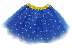 Powerful and chic, our Wonder Star Hero Superhero Woman Tutu Skirt is the perfect starting piece for your DIY Wonder Woman costume this Halloween. Available in 4 sizes for the perfect mom and me look, 5K fun run outfit, or cosplay outfit. 3 layers of supersoft and fluffy 100% polyester tulle. Wear over leggings, biker shorts, running tights, or other clothes. Satin covered elastic waist for extra comfortable fit. Hand wash, lay flat to dry. May be ironed on cool setting to reduce wrinkles and he Fun Run Outfit, Wonder Woman Costume Diy, Skirt Halloween Costume, Superhero Halloween Costumes, Wonder Woman Superhero, Baby Ruffle Romper, Tutu Skirt Kids, Skirt Costume, Costume For Girls