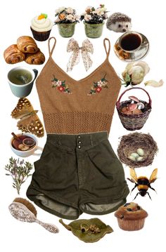 Cottagecore Athletic Outfits, Cottagecore Outfits For Summer, Cottagecore Outfit Inspo Summer, Cottage Summer Outfits, Cottagecore Beach Outfit, Everyday Cottagecore Outfits, Cottagecore Pants Outfit, Spring Cottagecore Outfits