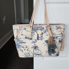 Gorgeous Spartina Tote. Looking To Clean Out My Closet. My Loss Is Your Gain! Questions? Leave A Comment Below! Blue Boat, Spartina 449, Womens Tote Bags, Leave A Comment, Clean Out, Cream, Closet, Women Shopping, Blue