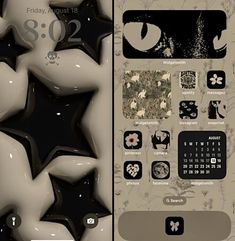 Dark Phone Layout Ideas, Iscreen圖標 Ideas, Y2k Phone Theme, Ios Ideas, Beautiful Wallpapers For Iphone, Iphone Home Screen Layout, App Pictures, Pretty Phone Wallpaper, Phone Inspiration