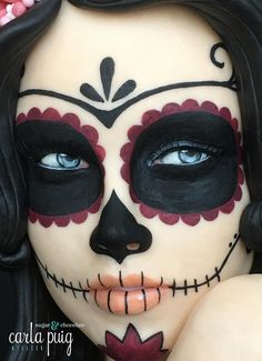 Makijaż Sugar Skull, Halloween Makeup Sugar Skull, Dead Makeup, Sugar Skull Halloween, Halloween Makeup Diy, Cool Halloween Makeup, Sugar Skull Makeup, Halloween Makeup Inspiration, Halloween Makeup Tutorial