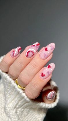 French Nails Design, Kutek Disney, Valentine Nail Art, Nail Designs Valentines, Homecoming Nails, Beauty Nail