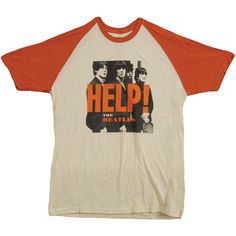 Help Baseball Jersey Help Logo, The Beatles Help, Beatles Shirt, Baseball Tops, Vintage Tee Shirts, 90s Shirts, Group Photo, Vintage Orange, Baseball Jersey