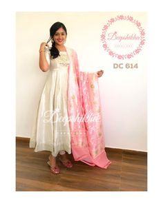 Deepshika Creations Dresses, Benaras Dupatta, College Kurti, Long Frocks For Women, Salwar Design, Pearl White Color, Punjabi Dresses