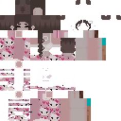 an image of some type of pixelated video game character in pink and white clothing