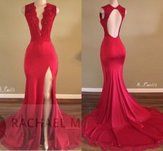 Red Satin Prom Dress, Red Lace Prom Dress, Red Prom Dresses, Open Backs, Prom Dresses Long Pink, Cheap Party Dresses, Prom Dresses 2017, V Neck Prom Dresses