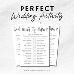 the perfect wedding activity checklist for word - by - word brides to do list