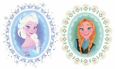 two frozen princesses with blue eyes and blonde hair