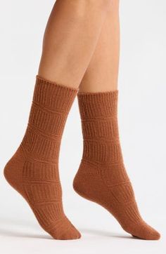 Mixed knit patterns add rich texture to these cozy boot socks made from soft, stretchy yarns, Polyester/spandex Machine wash, tumble dry Imported Comfortable Brown Mid-calf Socks, Knit Knee-high Socks For Fall, Warm Brown Socks For Fall, Warm Knit Comfortable Socks, Brown Knitted Socks For Fall, Comfortable Warm Knit Socks, Warm Knit Socks For Fall, Comfortable Soft Knit Socks For Fall, Super Soft Snug Socks For Fall