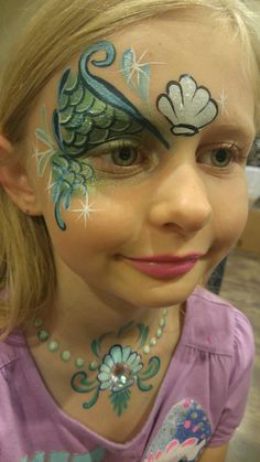 Underwater Face Painting, Under The Sea Face Painting, Under The Sea Face Paint, Fish Face Paint, Fish Faces, Bday Makeup, Mermaid Face Paint, Mermaid Makeup Halloween, Mermaid Face