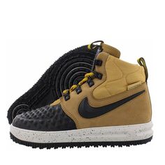 Style Athletic Features & Fastening Laces Width Medium Material Synthetic Product Line Nike Lunar Force Type Boot Color Brown-Black Upper Material Synthetic Brand Nike Shoe Width Medium Lunar Force 1 Duckboot, Nike Lunar Force, Nike Air Max Mens, Nike Brown, Nike Shoe, Style Athletic, White Shoes Sneakers, Nike Lunar, Nike React