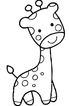 a cartoon giraffe with spots on it's face