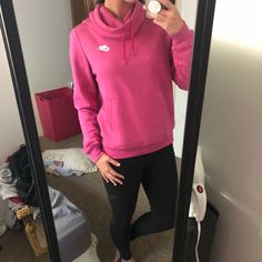 Super Soft And Comfortable Funnel Neck Hoodie!! Could Easily Be Used For A Nice Running Hoodie Or Just A Cute Athletic Outfit. Brand New Without Tags, Never Worn. Comes With Convenient Front Pocket. Nike Long Sleeve Sweatshirt With Drawstring Hood, Nike Winter Sweater, Cozy Nike Hoodie For Winter, Nike Pink Hoodie With Drawstring Hood, Cozy Nike Winter Sweatshirt, Nike Long Sleeve Hoodie For Fall, Nike Top With Adjustable Hood For Fall, Nike Tops With Adjustable Hood For Fall, Sporty Turtleneck Hoodie For Winter