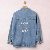 denim_jacket: products on Zazzle Trendy Customizable Long Sleeve Denim Jacket, Customizable Denim Jacket For Fall, Trendy Denim Jacket For Fall Customization, Medium Wash Denim Jacket With Letter Print, Customizable Long Sleeve Denim Jacket, Customizable Long Sleeve Denim Outerwear, Customizable Denim Outerwear For Fall, Customizable Denim Jacket, Customizable Long Sleeve Denim Jacket For Spring