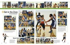 Baseball Yearbook Page, Yearbook Spreads Ideas Layout, Basketball Yearbook Spread, Cool Yearbook Ideas, 7th Grade Girls, Yearbook Basketball Spreads, Sports Yearbook Spreads