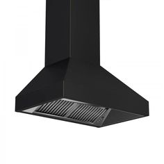 a black stove hood on a white background