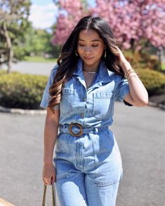 Jumpsuit Spring, Spring Ootd, Boiler Suit, Denim Jumpsuit, Ootd Fashion, Influencer