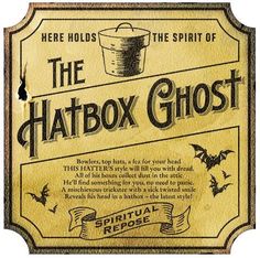 the hatbox ghost sign has bats on it's back and is yellow with black lettering