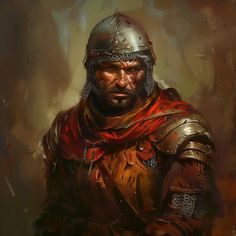 a painting of a man in armor