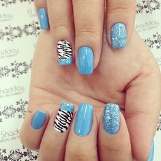 Zebra Print Blue Glitter Nails Pictures, Photos, and Images for Facebook, Tumblr, Pinterest, and Blue Zebra Print Nails, Nails Blue Glitter, Zebra Nail Art, Nails Pictures, Blue Zebra Print, Unicorn Nail Art, Zebra Print Nails, Blue Glitter Nails, Animal Print Nails Art