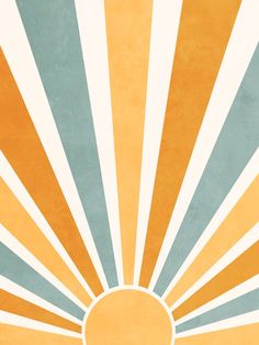 an orange, blue and yellow sunburst background