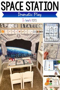 space station dramatic play for kids to learn how to build and use the space station