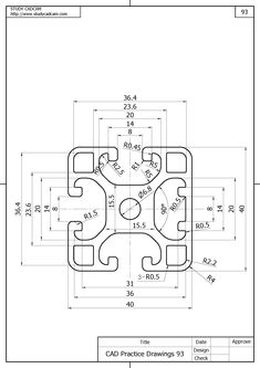 the cadd drawing is shown in black and white, with numbers on each side