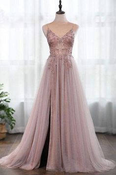 #alinepromdresses #beadingpromdresses #googleshopping #longpromdresses #partyeventdresses #pinkpromdresses #promdresses #spaghettistrapspromdresses #strapspromdresses Prom Dress Two Piece, Prom Dress A Line, Prom Dress Black, Pink Spaghetti, Split Prom Dresses, Tulle Evening Dress, Beaded Prom Dress, Pink Prom, Grad Dresses